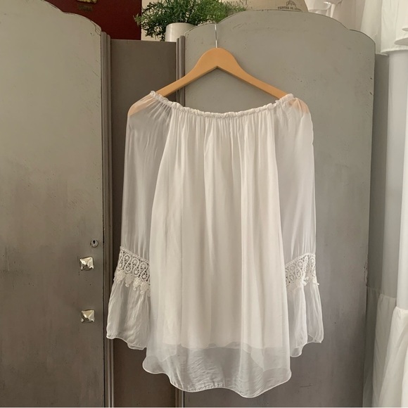 Tempo Paris Silk Floral Embroidered White Blouse - Picture 5 of 6